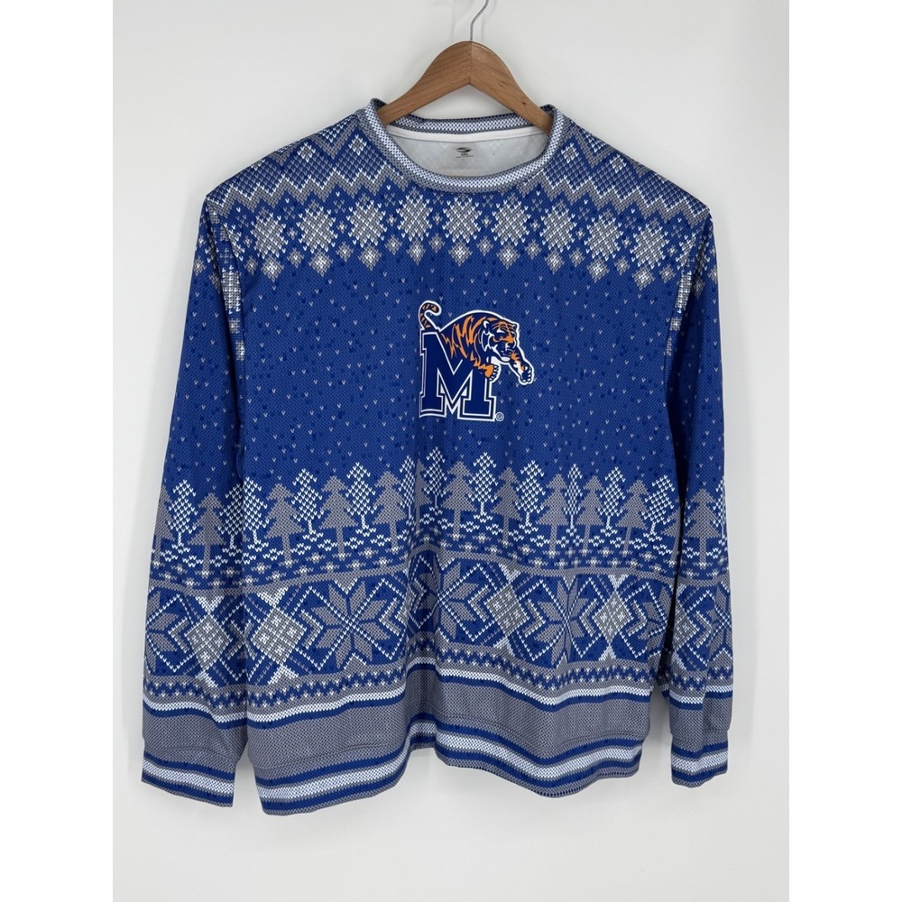 ProSphere Men's Memphis Tigers Sweatshirt Size 3XL Winter Theme Blue White K4